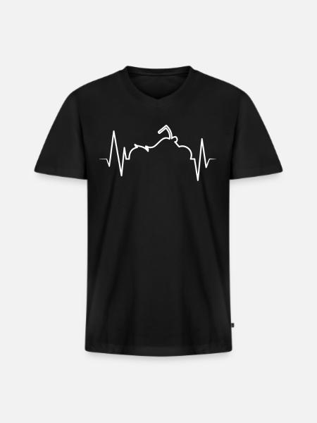 hacheur de fréquence cardiaque - T-shirt encolure en V Premium bio Homme - noir