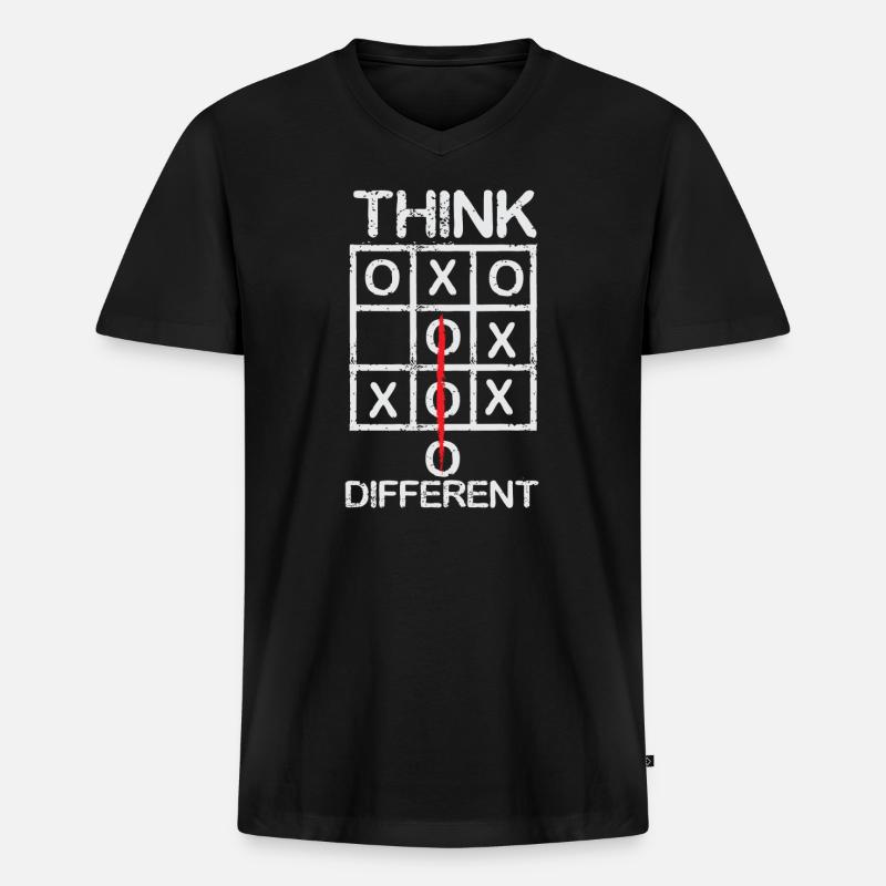 Think different - Männer Premium Bio T-Shirt mit V-Ausschnitt - Schwarz