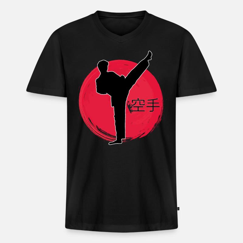 Karate Japan - Männer Premium Bio T-Shirt mit V-Ausschnitt - Schwarz