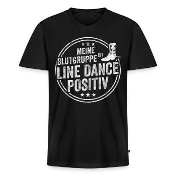 Linedance - Männer Premium Bio T-Shirt mit V-Ausschnitt - Schwarz - Vorne - Nico (187cm)