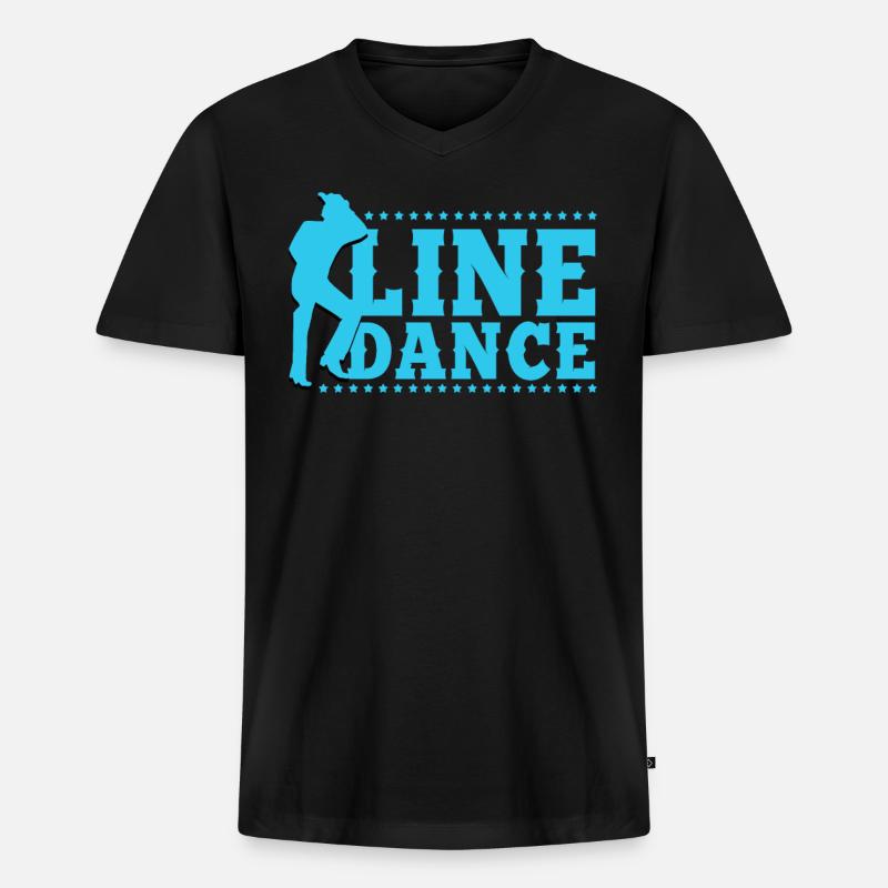 Linedance, Line dancing Linedancer - Männer Premium Bio T-Shirt mit V-Ausschnitt - Schwarz