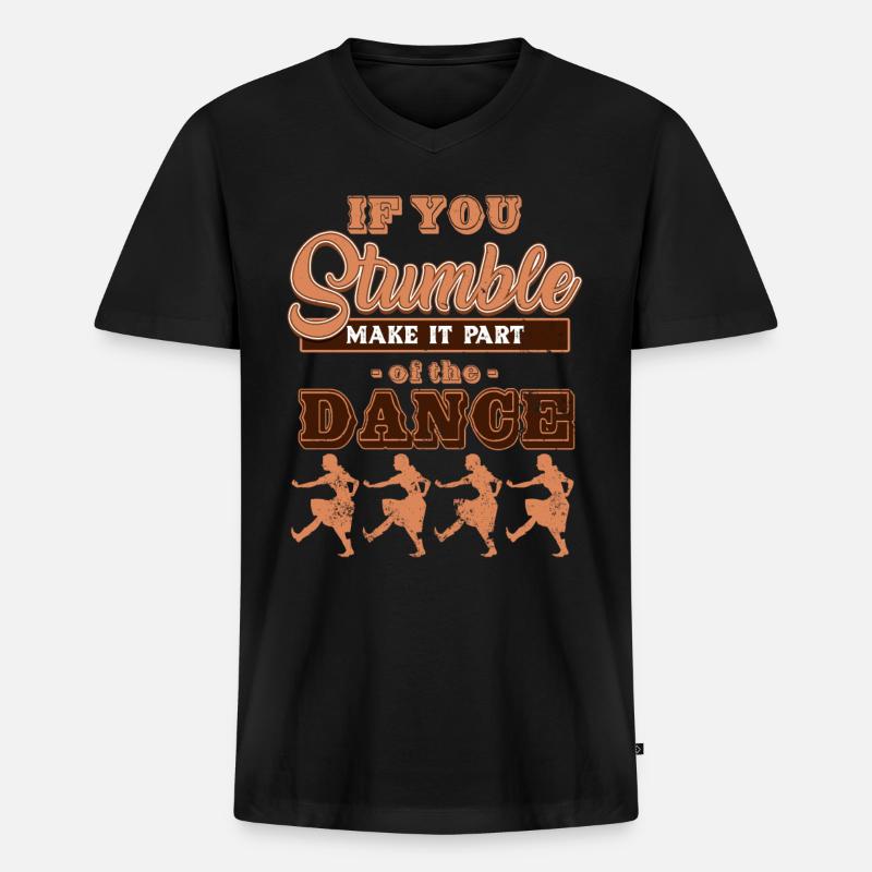 Linedance, Line dancing Musik - Männer Premium Bio T-Shirt mit V-Ausschnitt - Schwarz