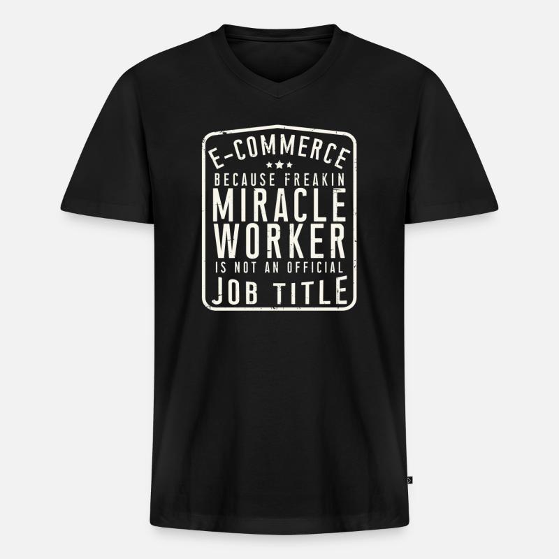 E-Commerce - Männer Premium Bio T-Shirt mit V-Ausschnitt - Schwarz