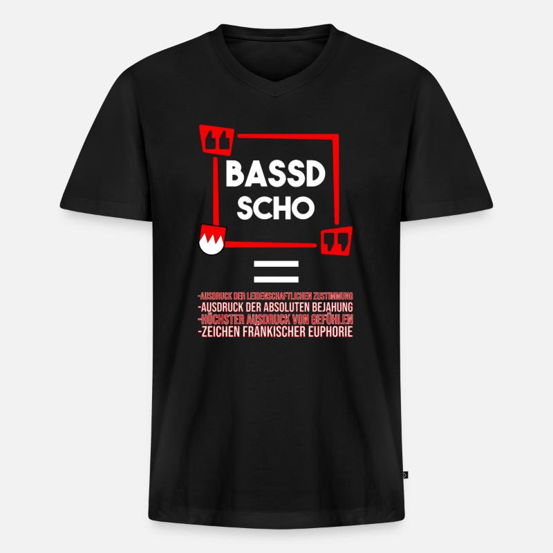 Franken Bassd Scho Erklärung - Männer Premium Bio T-Shirt mit V-Ausschnitt - Schwarz