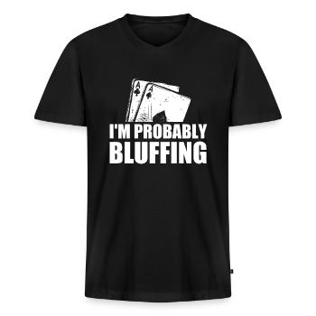 Poker Player | Poker poker poker cards gifts - Men's Premium Organic T-shirt with V-neck - black - Front - Nico (187cm)
