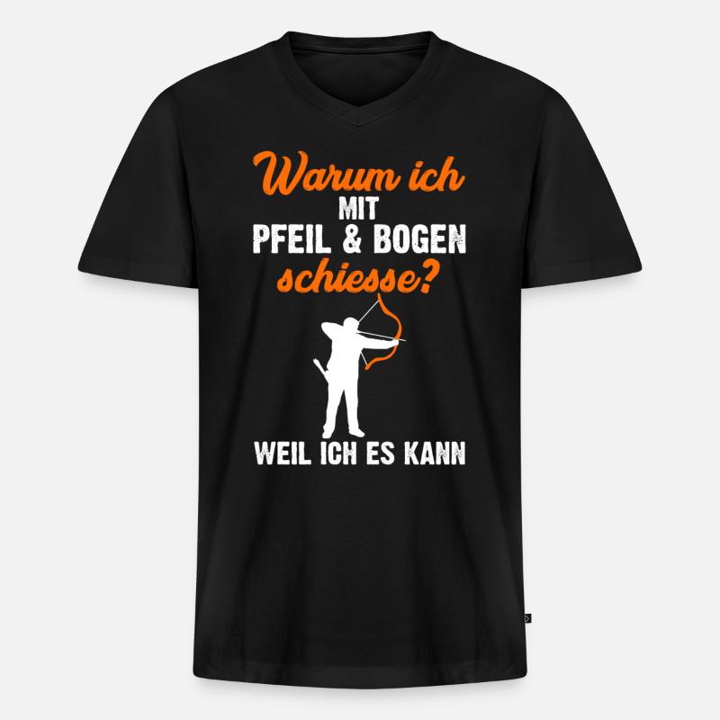 Bogenschütze - Männer Premium Bio T-Shirt mit V-Ausschnitt - Schwarz