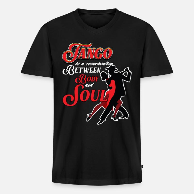 Tango, Tango Tänzer - Männer Premium Bio T-Shirt mit V-Ausschnitt - Schwarz