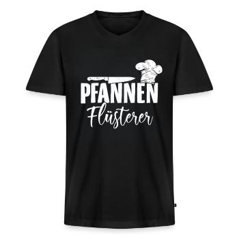 Köche Spruch | Koch Hobbykoch Kochen Geschenkideen - Männer Premium Bio T-Shirt mit V-Ausschnitt - Schwarz - Vorne - Nico (187cm)
