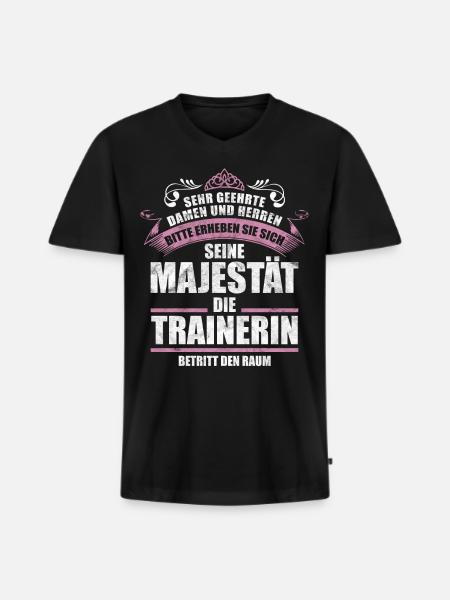 Trainerin Sprüche Geschenk - Männer Premium Bio T-Shirt mit V-Ausschnitt - Schwarz