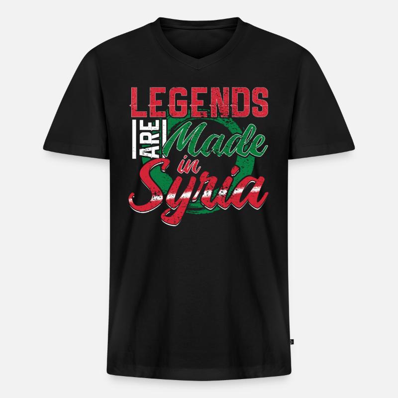 Syrien - Männer Premium Bio T-Shirt mit V-Ausschnitt - Schwarz