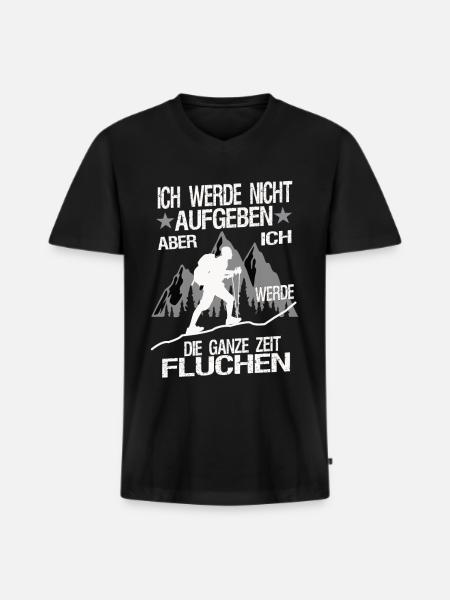 Ich werde nicht Aufgeben - Männer Premium Bio T-Shirt mit V-Ausschnitt - Schwarz