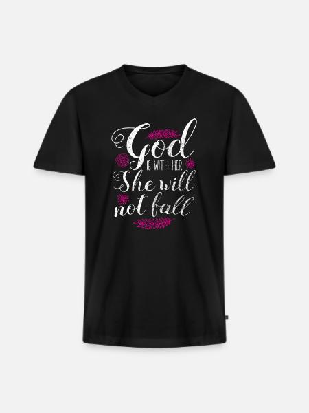 Bibel Psalm - Männer Premium Bio T-Shirt mit V-Ausschnitt - Schwarz