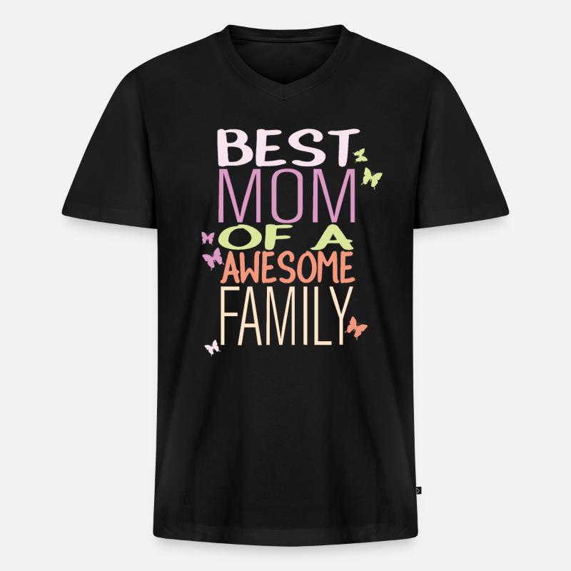 Beste Mama - Männer Premium Bio T-Shirt mit V-Ausschnitt - Schwarz
