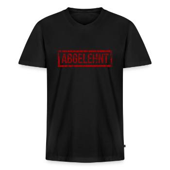 Abgelehnt Stempel - Männer Premium Bio T-Shirt mit V-Ausschnitt - Schwarz - Vorne - Nico (187cm)