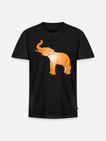 elephant silhouette elephant - Men's Premium Organic T-shirt with V-neck - black