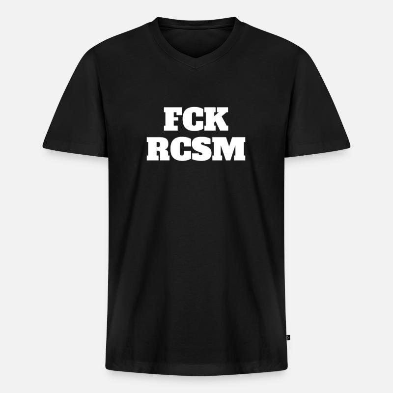 FCK RCSM - Männer Premium Bio T-Shirt mit V-Ausschnitt - Schwarz