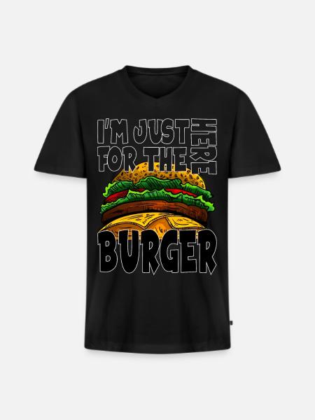 Burger - Men's Premium Organic T-shirt with V-neck - black