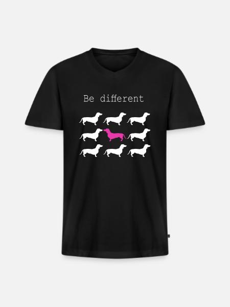Hunde Motiv - Männer Premium Bio T-Shirt mit V-Ausschnitt - Schwarz