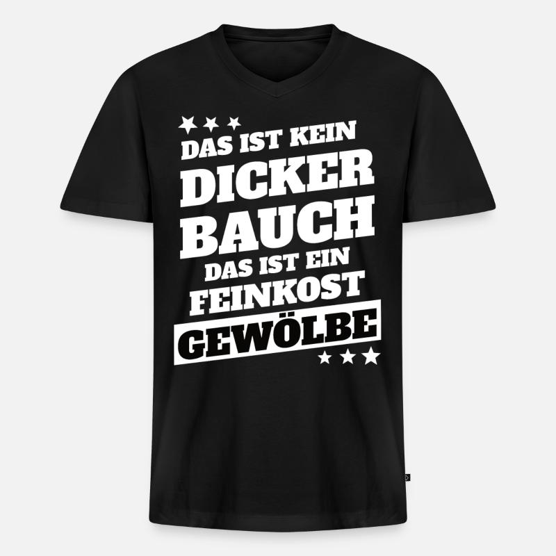 Kein Dicker Bauch - Männer Premium Bio T-Shirt mit V-Ausschnitt - Schwarz