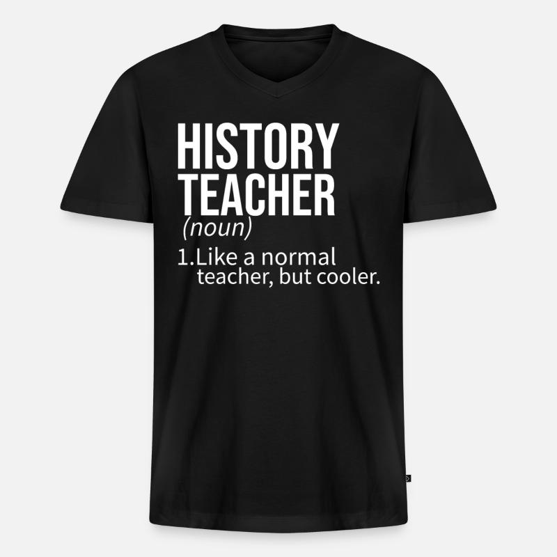 Geschichtslehrer - Männer Premium Bio T-Shirt mit V-Ausschnitt - Schwarz