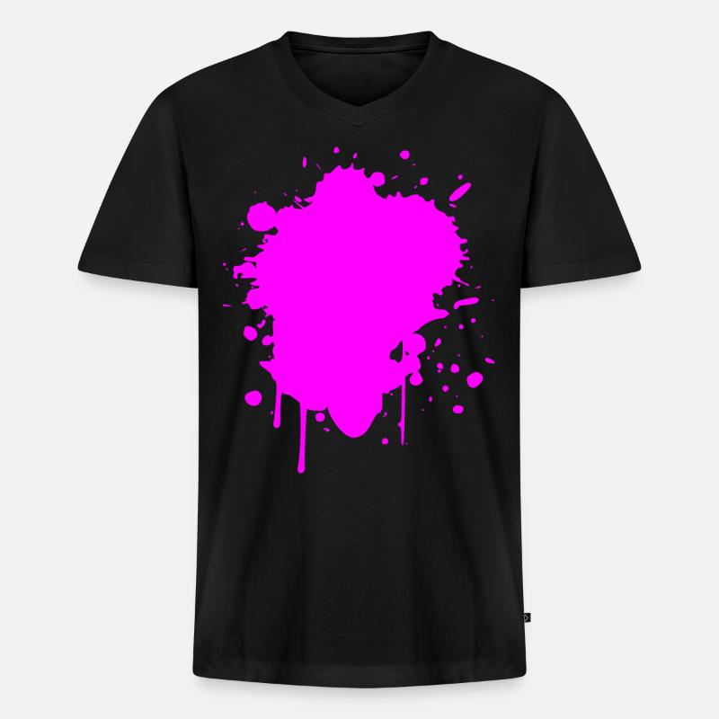 BACKGROUND - Männer Premium Bio T-Shirt mit V-Ausschnitt - Schwarz