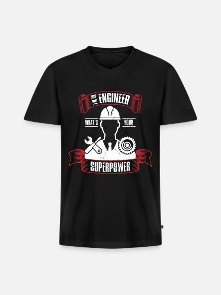 Engineer industrial engineer mechanical engineering - Men's Premium Organic T-shirt with V-neck - black