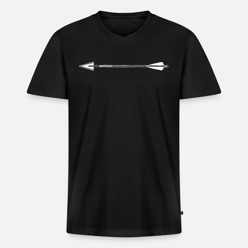 Pfeil - Männer Premium Bio T-Shirt mit V-Ausschnitt - Schwarz