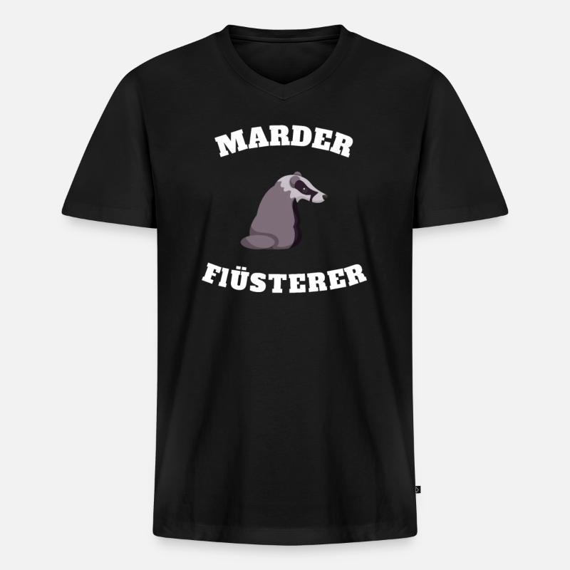 Marder Flüsterer - Männer Premium Bio T-Shirt mit V-Ausschnitt - Schwarz