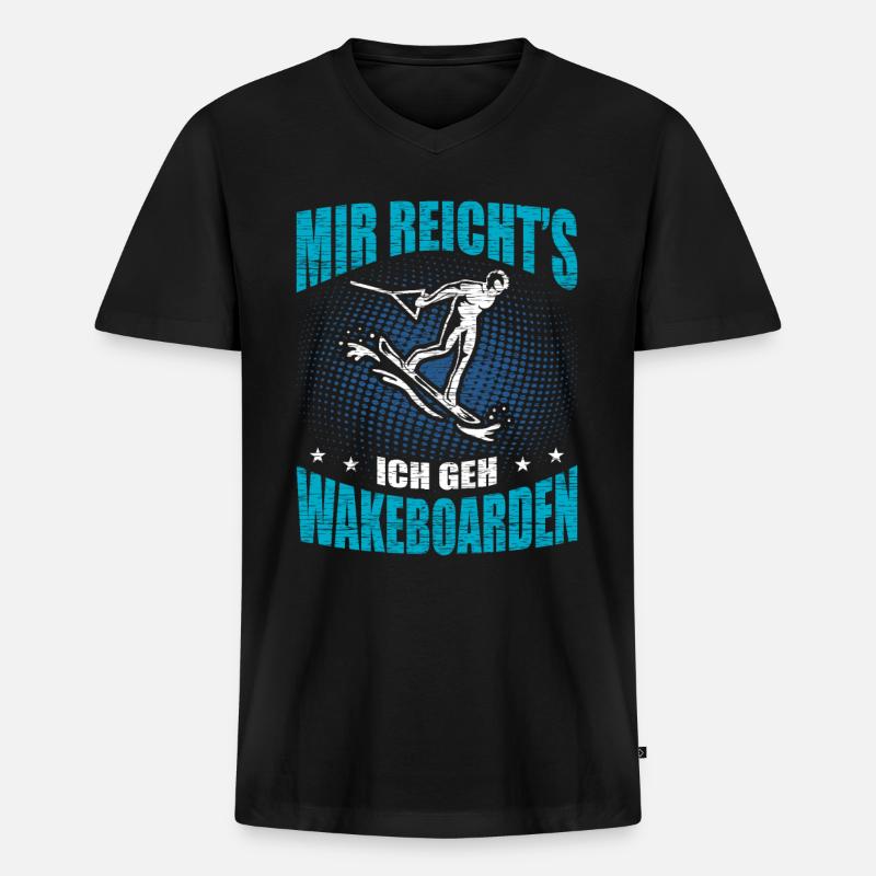 Wakeboarder - Männer Premium Bio T-Shirt mit V-Ausschnitt - Schwarz