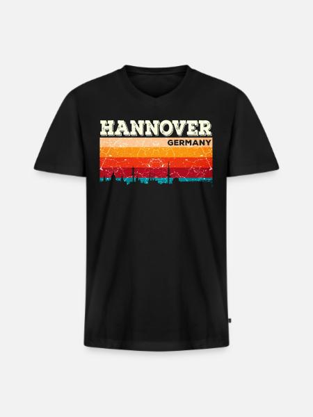 Hanover hometown Germany - Men's Premium Organic T-shirt with V-neck - black