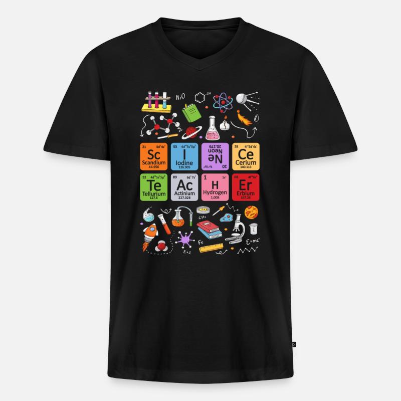 Geschenke Physiklehrer - Männer Premium Bio T-Shirt mit V-Ausschnitt - Schwarz