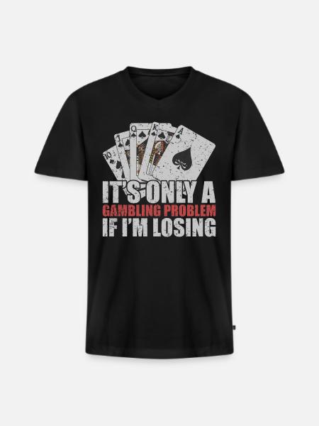 Gambling Poker - Men's Premium Organic T-shirt with V-neck - black
