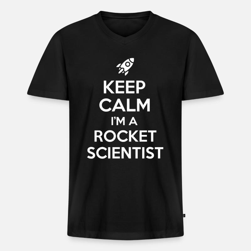 Raketen - Männer Premium Bio T-Shirt mit V-Ausschnitt - Schwarz