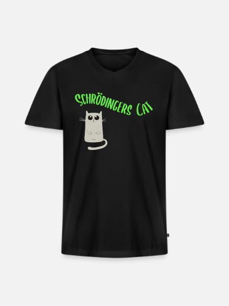 Le chat de Schrödinger - T-shirt encolure en V Premium bio Homme - noir