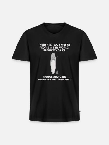 Paddleboarding Paddleboard Paddle Wassersport - Männer Premium Bio T-Shirt mit V-Ausschnitt - Schwarz