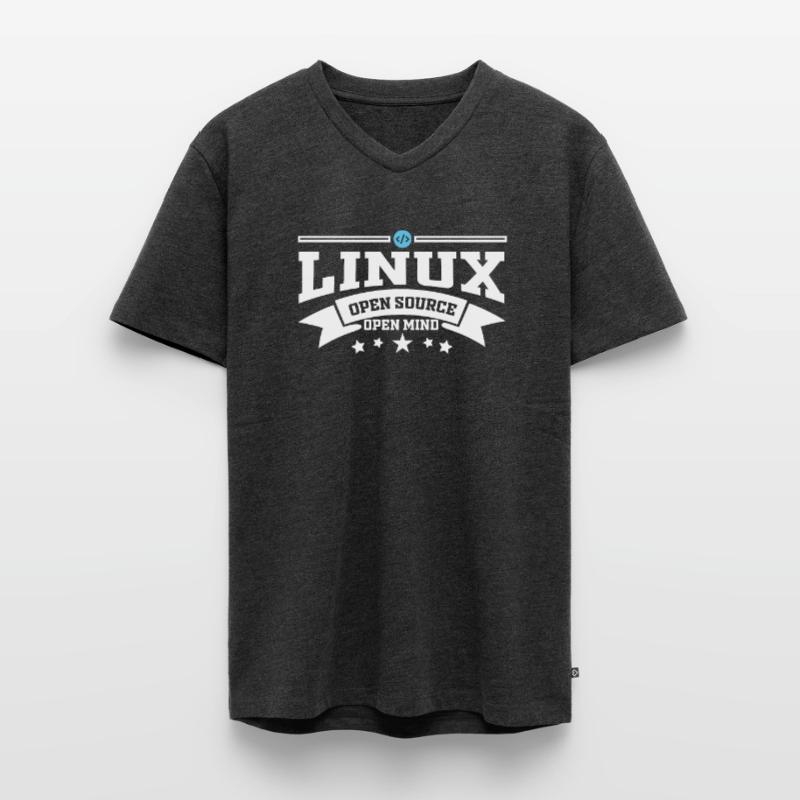 Logiciel Linux système d'exploitation informatique T-shirt encolure en V Premium bio Homme