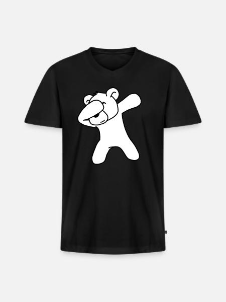 Polar bear - Men's Premium Organic T-shirt with V-neck - black