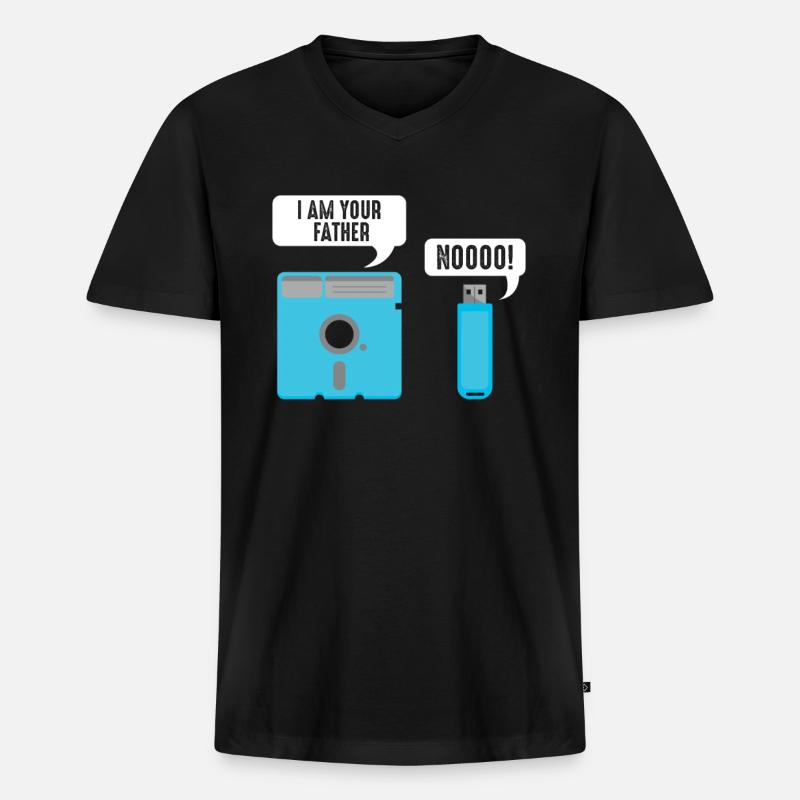 Witziges Programmierer & Nerd Zitat - Männer Premium Bio T-Shirt mit V-Ausschnitt - Schwarz