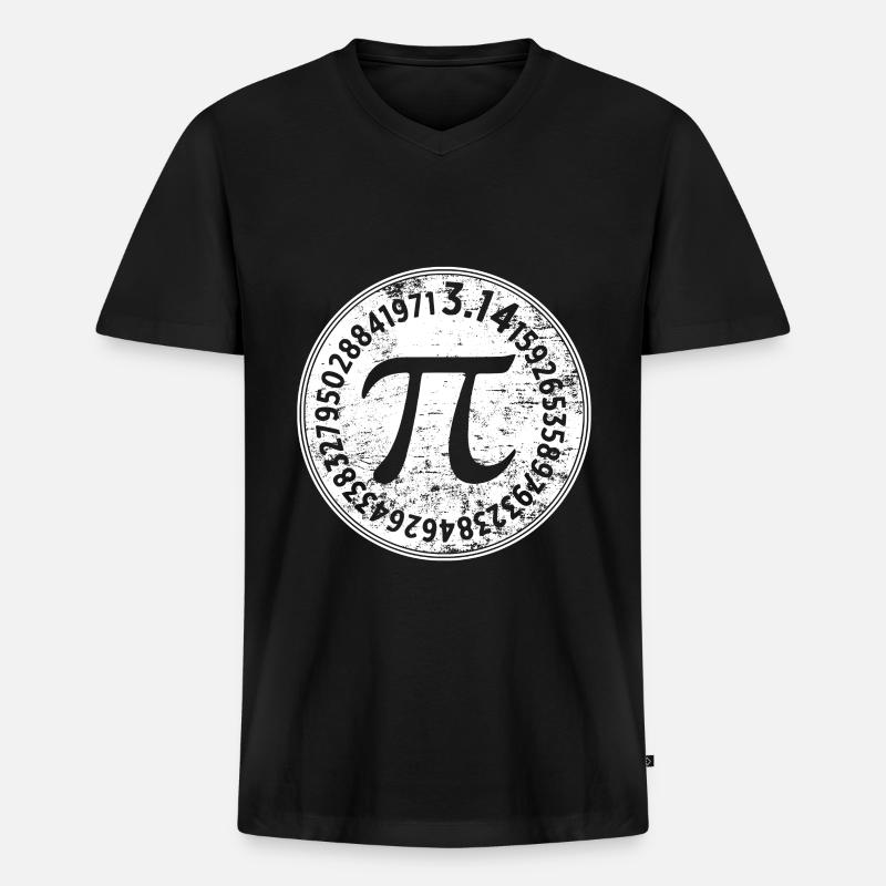 pi - Männer Premium Bio T-Shirt mit V-Ausschnitt - Schwarz