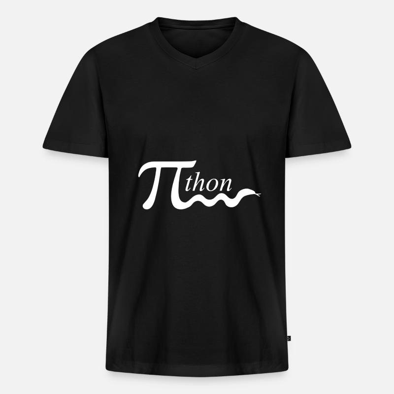 pi python mathewitz - Männer Premium Bio T-Shirt mit V-Ausschnitt - Schwarz
