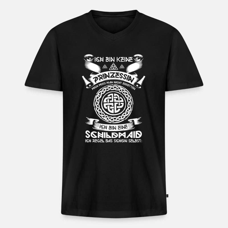 Schildmaid Prinzessin Tochter Geschenkidee - Männer Premium Bio T-Shirt mit V-Ausschnitt - Schwarz