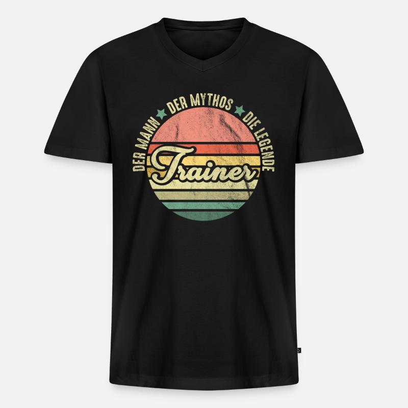Trainer - Männer Premium Bio T-Shirt mit V-Ausschnitt - Schwarz