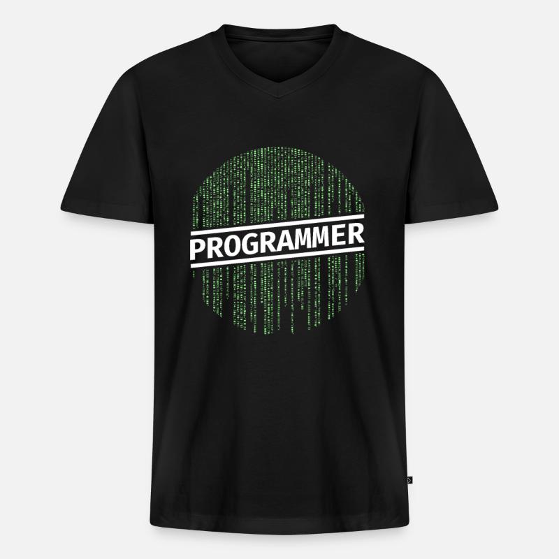 Codage du programmeur programmeur - T-shirt encolure en V Premium bio Homme - noir