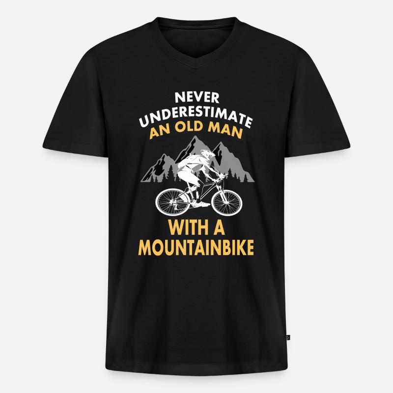 Fahrrad Geschenk - Männer Premium Bio T-Shirt mit V-Ausschnitt - Schwarz