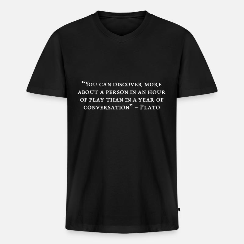 Zitat des Philosophen - Männer Premium Bio T-Shirt mit V-Ausschnitt - Schwarz