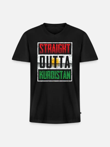 Direct from Kurdistan - Men's Premium Organic T-shirt with V-neck - black