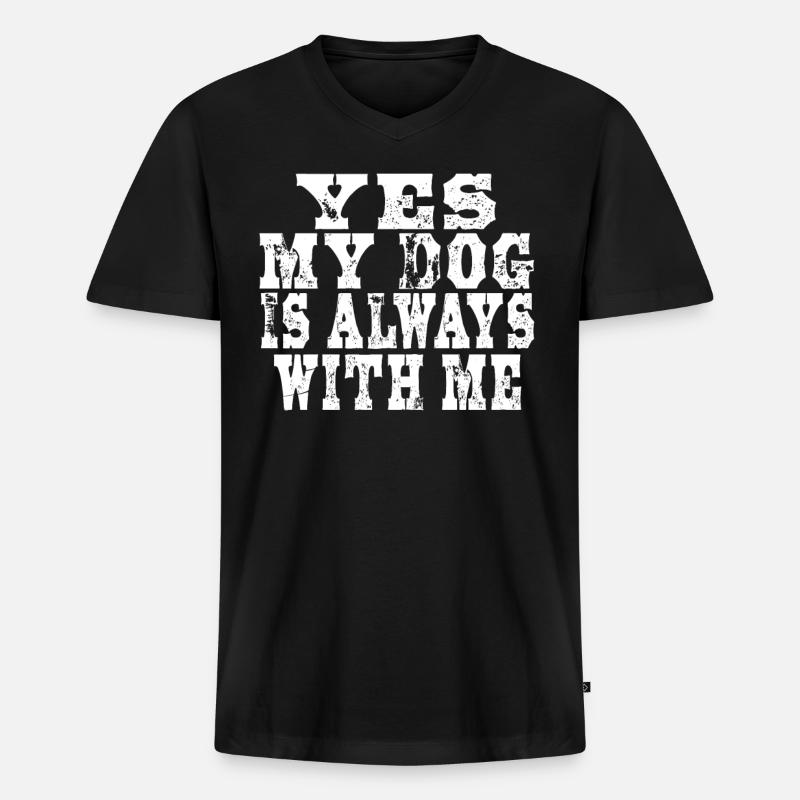 Hunde Spruch Mann - Männer Premium Bio T-Shirt mit V-Ausschnitt - Schwarz