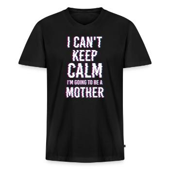 Parents parentaux - T-shirt encolure en V Premium bio Homme - noir - Devant - Nico (187cm)