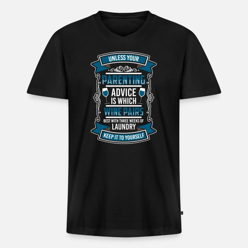 Eltern Elternschaft - Männer Premium Bio T-Shirt mit V-Ausschnitt - Schwarz
