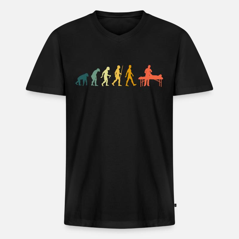 Physio Evolution Physiothérapeute Physiothérapie - T-shirt encolure en V Premium bio Homme - noir